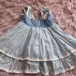 Well Dressed Wolf Blue and White Striped anniversary Dress